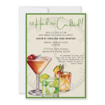 Hail the Cocktail farbenfrohe Party Einladung