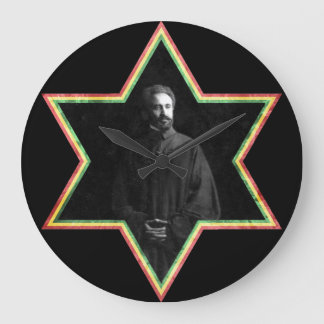 Haile Selassie Davidsstern Große Wanduhr