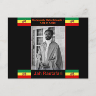 Haile Selassie der Löwe von Judah, Jah Rastafari Postkarte