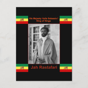 Haile Selassie der Löwe von Judah, Jah Rastafari Postkarte