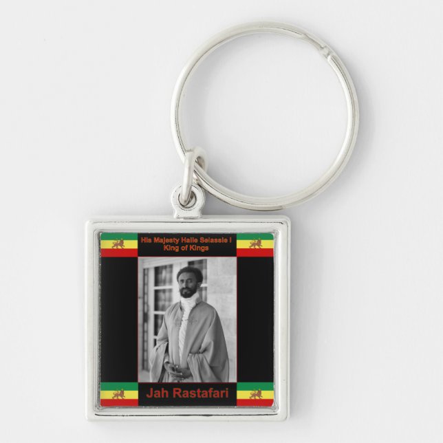 Haile Selassie der Löwe von Judah, Jah Rastafari Schlüsselanhänger (Vorne)
