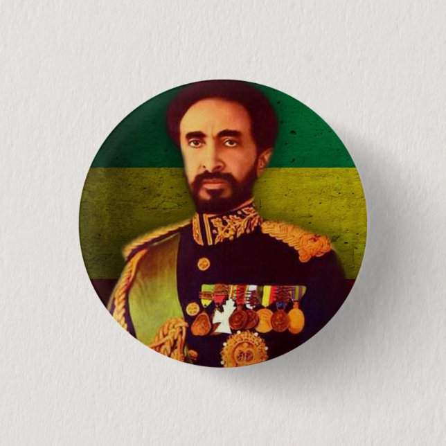 Haile Selassie Empire of Ethiopia Rastafari Button (Vorderseite)