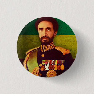Haile Selassie Empire of Ethiopia Rastafari Button