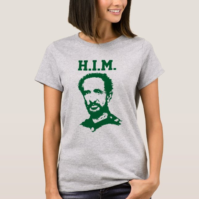 Haile Selassie - H.I.M. King - Reggae Rasta Shirt (Vorderseite)
