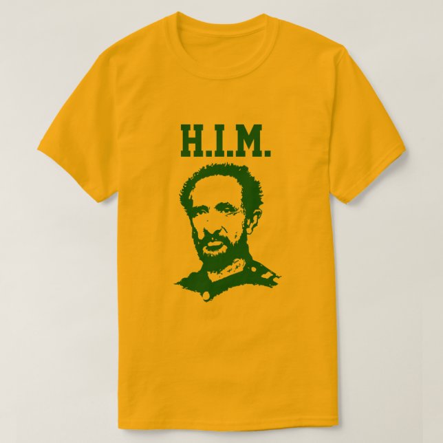 Haile Selassie - H.I.M. King - Reggae Rasta Shirt (Design vorne)