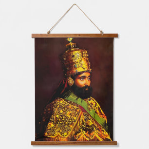 Haile Selassie HIM Jah Rastafari Bild Poster Wandteppich Mit Holzrahmen