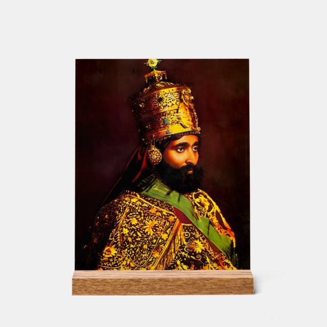 Haile Selassie - HIM - Rastafari - Postcard Acrylschild (Vorderseite)