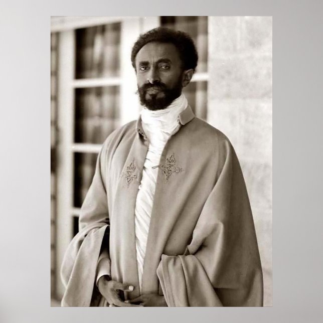 Haile Selassie - HIM - Rastafari - Wood Poster (Vorne)