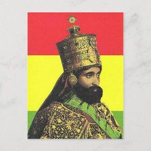 Haile Selassie I - HIM - Jah Rastafari - Postcard Postkarte