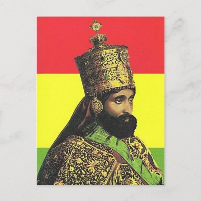 Haile Selassie I - HIM - Jah Rastafari - Postcard Postkarte (Vorderseite)