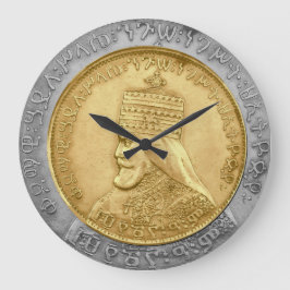 Haile Selassie I HIM Jah Rastafari Rasta Jah Bless Große Wanduhr