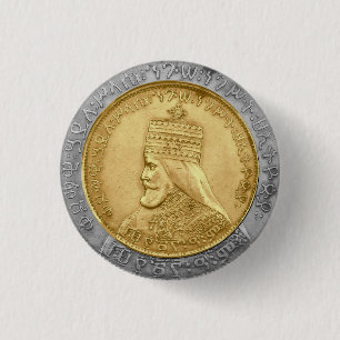 Haile Selassie I HIM Jah Rastafari Rasta Jah segne Button