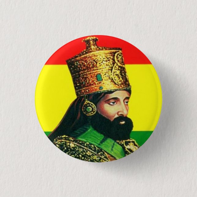 Haile Selassie I Jah Rastafari Reggae Rasta Button (Vorderseite)