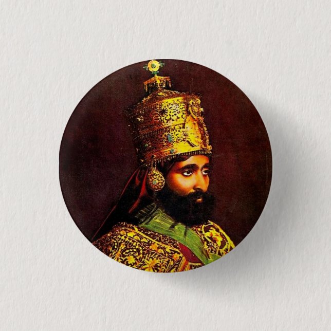 Haile Selassie I Jah Rastafari Reggae Rasta Button (Vorderseite)