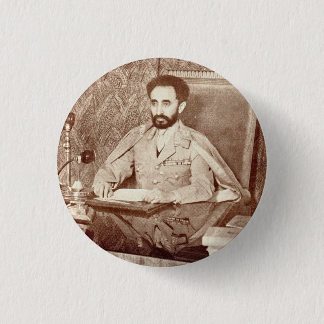 Haile Selassie I Jah Rastafari Reggae Rasta Button (Vorderseite)