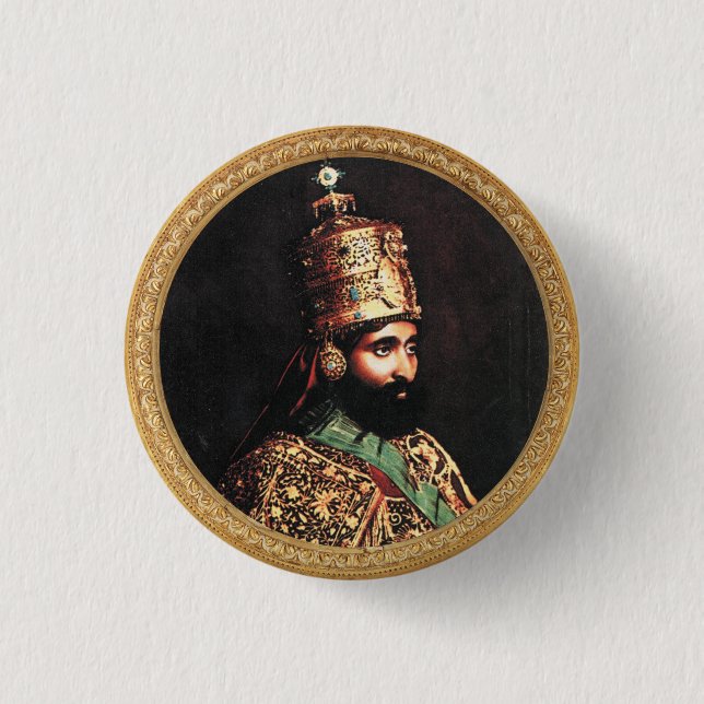Haile Selassie I Jah Rastafari Reggae Rasta Button (Vorderseite)