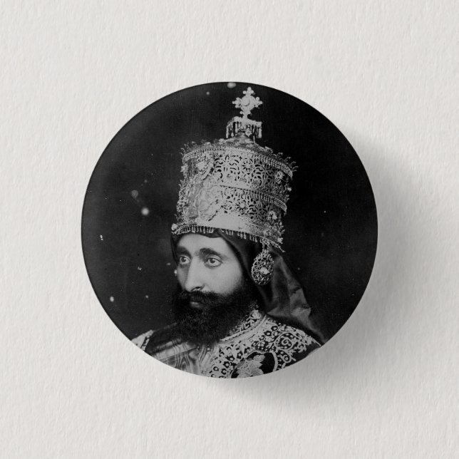 Haile Selassie I Jah Rastafari Reggae Rasta Button (Vorderseite)