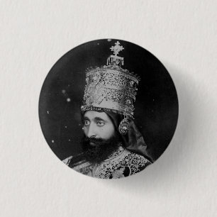 Haile Selassie I Jah Rastafari Reggae Rasta Button