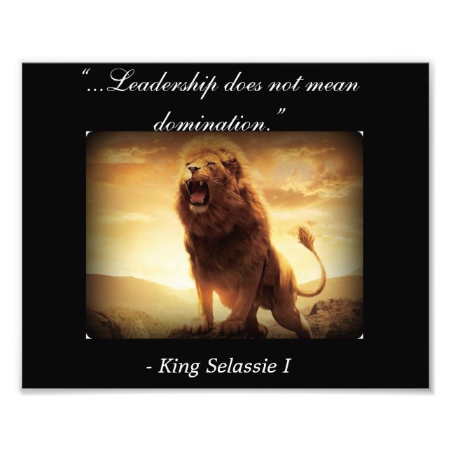 Haile Selassie I Quotes; Rastafari Lion of Judah Fotodruck (Vorne)