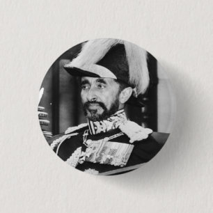 Haile Selassie - Jah - Messiah - Rastafari Button