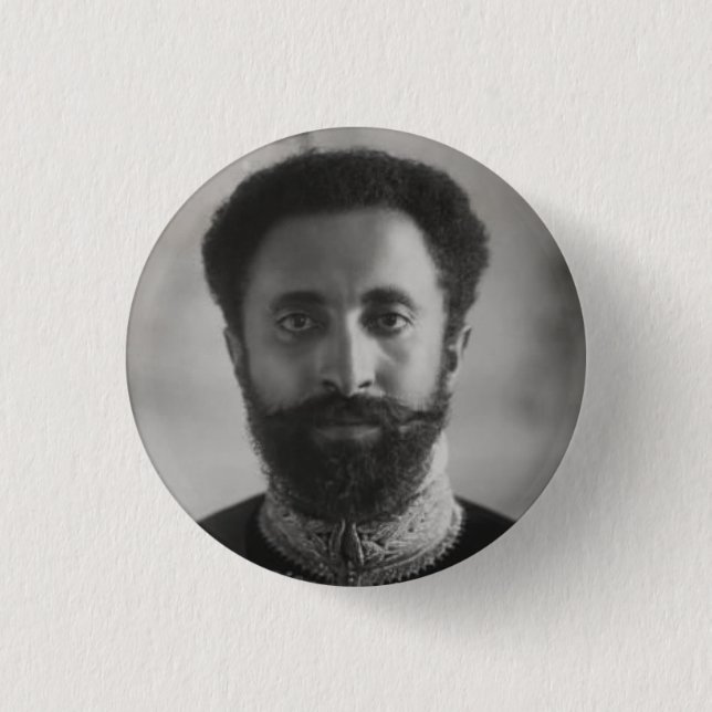 Haile Selassie - Jah - Messiah - Rastafari Button (Vorderseite)