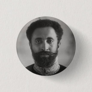 Haile Selassie - Jah - Messiah - Rastafari Button