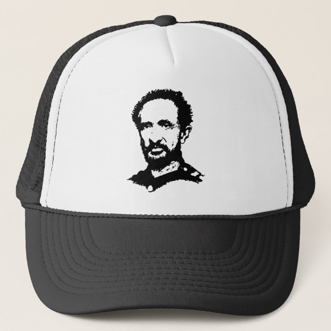 Haile Selassie - Jah - Messiah - Rastafari Cap Truckerkappe (Vorderseite)