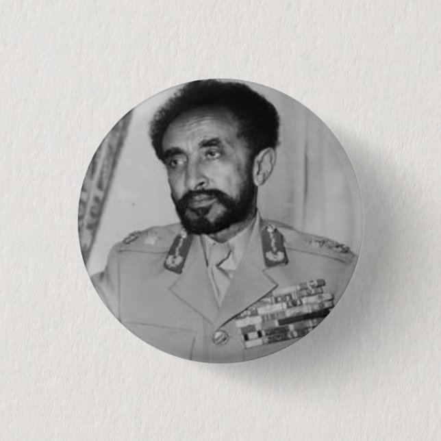 Haile Selassie - Jah - Messiah - Rastafari - Schal Button (Vorderseite)