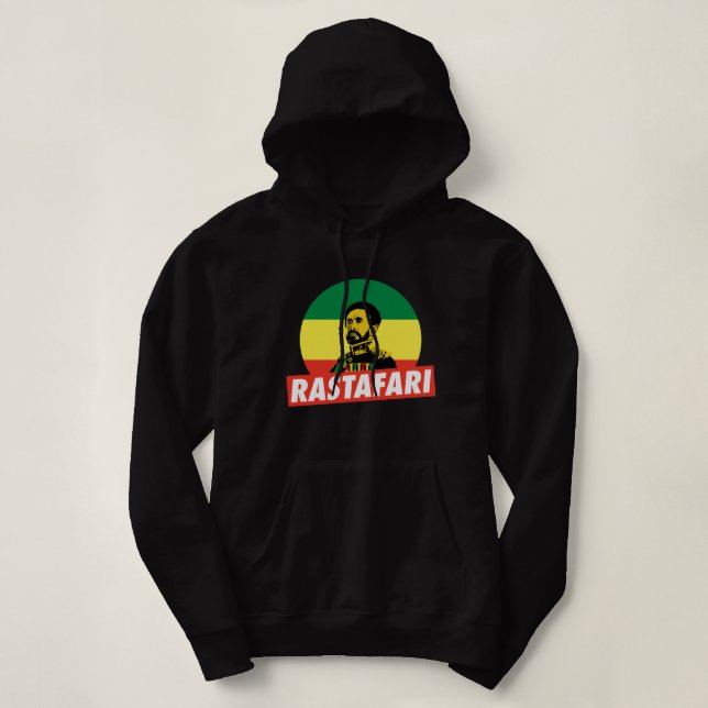 Haile Selassie Jah Rastafari Emperor Rasta Hoodie (Design vorne)