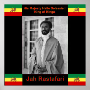 Haile Selassie Jah Rastafari Grosse Leinwand Poster