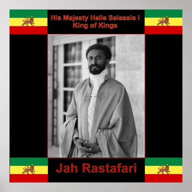 Haile Selassie Jah Rastafari Grosse Leinwand Poster (Vorne)