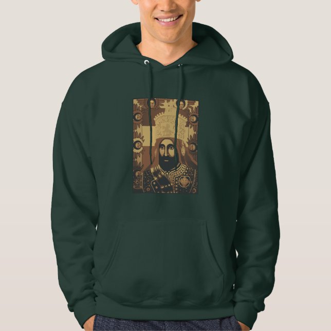Haile Selassie Jah Rastafari Modern Art Hoodie  (Vorderseite)