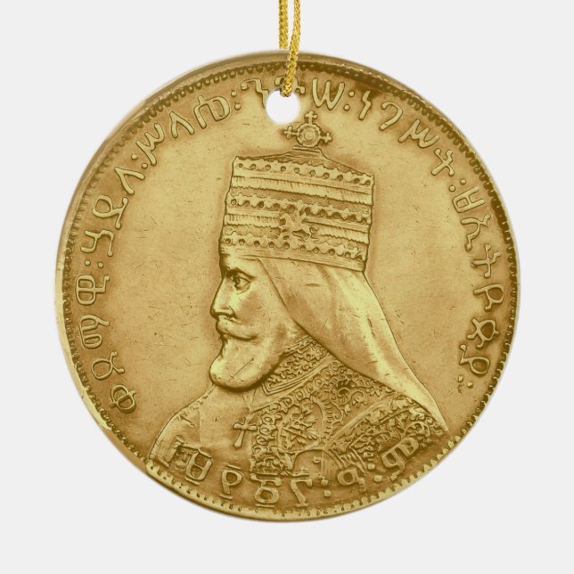 Haile Selassie Jah Rastafari Rasta Fotoskulptur Keramik Ornament (Vorne)