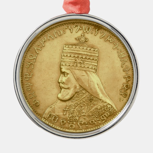 Haile Selassie Jah Rastafari Rasta Fotoskulptur Ornament Aus Metall (Vorne)