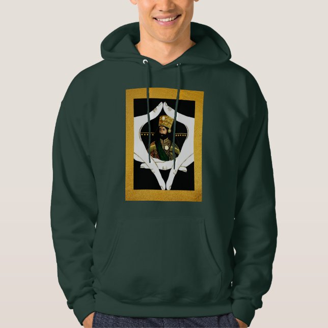Haile Selassie - Jah Rastafari Rasta Reggae Hoodie (Vorderseite)