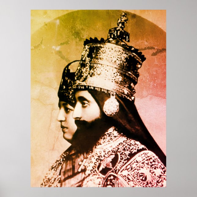 Haile Selassie Jah Rastafari Rasta Reggae Roots   Poster (Vorne)