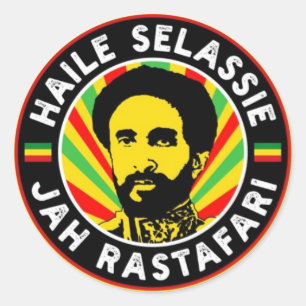 Haile Selassie Jah Rastafari Rasta Reggae Roots Runder Aufkleber