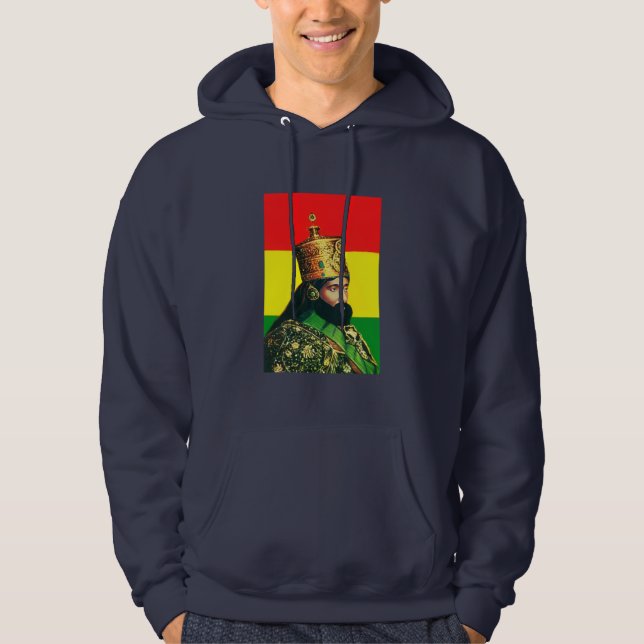 Haile Selassie Jah Rastafari Reggae Rasta Roots  Hoodie (Vorderseite)