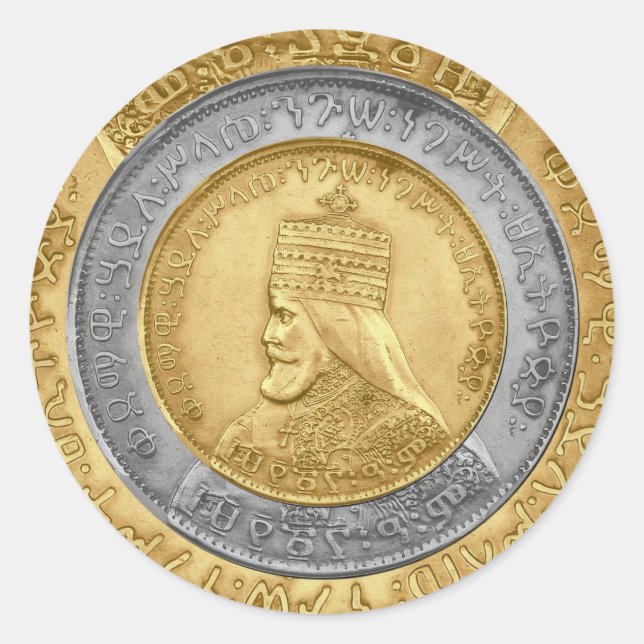 Haile Selassie Jah Rastafari Reggae Rasta Roots  Runder Aufkleber (Vorderseite)