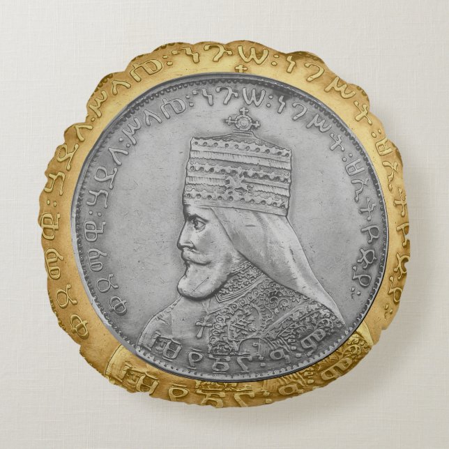 Haile Selassie Jah Rastafari Reggae Rasta Roots  Rundes Kissen (Vorderseite)