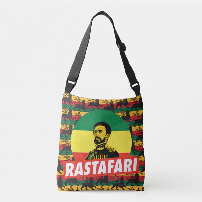 Haile Selassie - Jah Rastafari - Reggae Roots Bag Tragetaschen Mit Langen Trägern (Vorderseite)