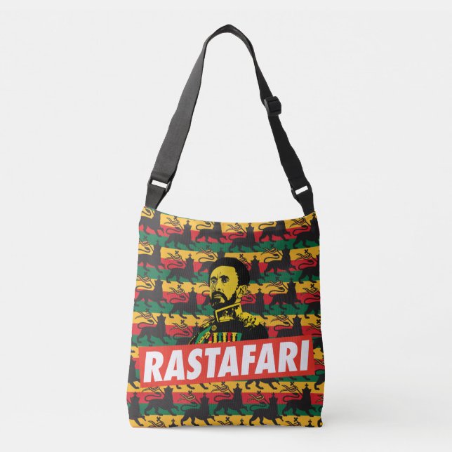 Haile Selassie - Jah Rastafari - Reggae Roots Bag Tragetaschen Mit Langen Trägern (Vorderseite)