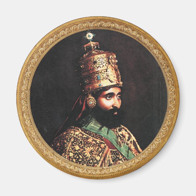 Haile Selassie Jah Rastafari Royal Reggae Roots Magnet (Vorne)
