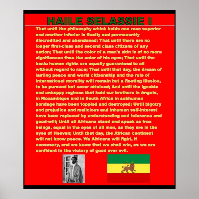 Haile Selassie-Krieg-Rede vor dem UN-Leinwand-Post Poster (Vorne)