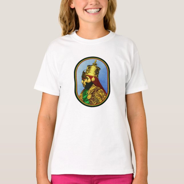 Haile Selassie Rasta Reggae Äthiopien Jamaika T-Shirt (Vorderseite)