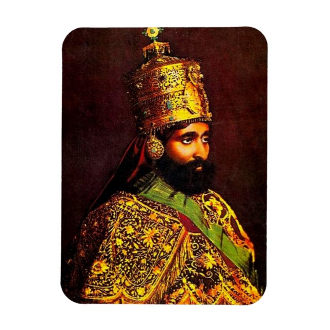 Haile Selassie - Rastafara - Reggae Rasta Magnet (Vertikal)