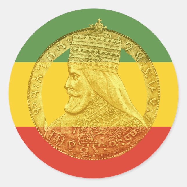 Haile Selassie Red Gold Green Sticker (Vorderseite)