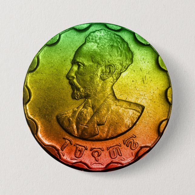 Haile Selassie Santeem Button (Vorderseite)