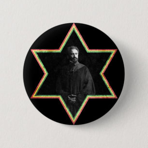 Haile Selassie Stern Davids Button