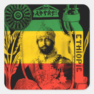 Haile Selassie Sticker Red Gold Green Rasta